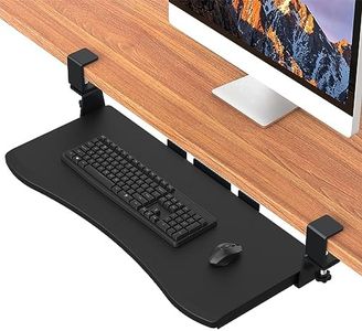 Keyboard Tray Under Desk Pull Out Keyboard & Mouse Tray with Heavy-Duty C Clamp Table Mount,32(37 Including Clamps) x11.8 in Slide Out Platform Computer Drawer/Holder Suitable for Home Office