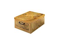 LAVATELLI Baulino Marco Polo, Decorative, Cardboard lids and Handles, Clothes, Toy Box, Storage Baskets, Yellow, Small