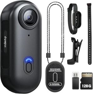 SONGYUKA 128G 1080P Body Camera,Wearable Body Cam with Magnetic & 360° Clip,150-Min Battery for Recording,Pov Camera Easy to Use for Cycling,Pet Walking (1080P-B-128G)