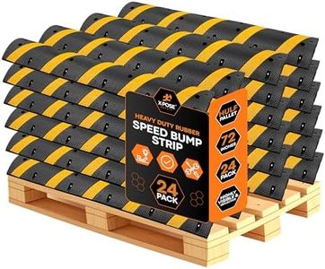 Xpose Safety 6 Ft Rubber Speed Bump, 24 Pack Bulk Half Pallet – Heavy Duty Modular Interlocking Traffic Hump with Reflective Strips, 22,000 lb Capacity for Roads & Parking Lots