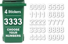 4 Pack Wheelie Bin Numbers for Bins - Choice of Numbers 0-9 - Wheelie Bin Stickers for Wheelie Bins Bin Number Stickers Vinyl 18cm Bin Sticker Easy to Apply Sticky Numbers Bin Numbers (Number 3)