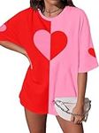 Heart Shirts for Women Oversized Lo