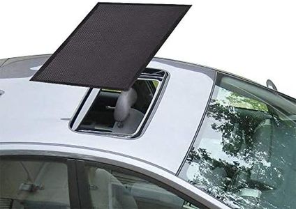 Car Sunroof Sun Shade Magnetic Screen Net Moonroof Mesh 10 Seconds Quick Install Durable UV Sun Protection Cover for Baby Kids Breastfeeding When Parking on Camping Trips- Black