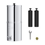 Waterdrop Gravity-fed Water Filter System, 2.25-Gallon Stainless-Steel Filter System, with 2 Filters and Metal Spigot, Reduces up to 99% of Chlorine&Bad Taste-King Tank Series, WD-TK-A