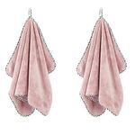 SPREAD SPAIN Microfiber Hand Towels | Set of 2 | Super Soft & Highly Absorbent | 360 GSM | Hand Towel for Gym & Workout Towels | Hanging Loop | 40x60cm (Rose)