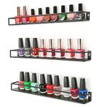 INDIAN DECOR Black Metal Wall Mounted Nail Polish and Essential Oils Display Shelves -Set of 3