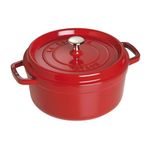 STAUB Cast Iron Round Cocotte, 4-Quart, Cherry -