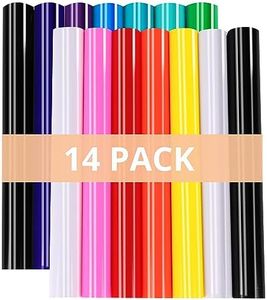 HTVRONT Permanent Vinyl for Cricut Machine - 14 Pack Glossy Adhesive Vinyl, 12'' X Bundle Craft Projects, Sheets Cricut, Silhouette Cameo, etc. (SG-JST-0158-USa)