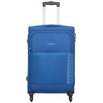 Aristocrat Baleno 79 Cms Large Check-in Polyester Soft Sided 4 Wheels Spinner Trolley Bag-Blue