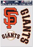 Wincraft MLB San Francisco Giants Decal Multi Use Fan 3 Pack, Team Colors, One Size