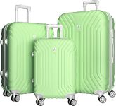 AnyZip Luggage Sets Expandable PC ABS 3 Piece Set Durable Suitcase with Spinner Wheels TSA Lock Carry On 20 24 28 Inch LightGreen