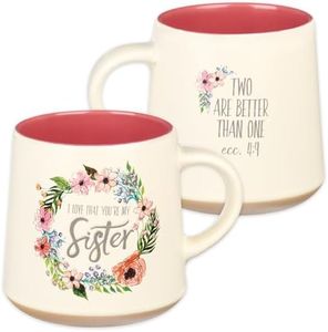 Sister Ceramic Coffee Mug with Clay Dipped Base - Ecclesiastes 4:9