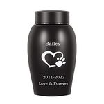 Yoinnt Personalized Pet Urns for Dogs Ashes, Dog Cat Urns for Ashes, Customize Pet Ashes Keepsake, Memorial Pet Urns with Paw Print, Stainless Steel Cremation Loss Pet Memorial Remembrance Gift