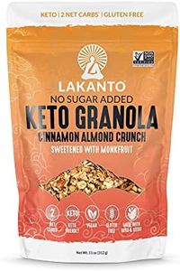 Lakanto Cinnamon Almond Crunch Granola - Delicious Snack, Quick Breakfast Cereal, Keto Friendly, Monk Fruit Sweetener, No Sugar Added, Vegan, Gluten Free, Grain Free, Low Net Carbs (11 Oz)