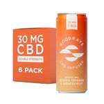 Goodrays - 30mg CBD Drink - 6 x 250ml Cans - Blood Orange & Grapefruit - Natural Flavours, Low Calorie, Vegan - High Strength (30mg/can), All Natural - Reduce Stress & Unwind