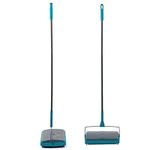 Beldray LA024855TQ Carpet Sweeper - Manual Floor Cleaner, Roller To Clean Carpets And Hard Floors, Pet Fur Remover, Easy Use, Brush Comb To Remove Dirt/Hair From Bristles, Thin & Compact, Lightweight