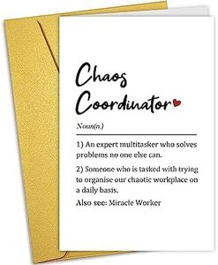 Nchigedy Funny Boss's Day Card for Men Women, Chaos Coordinator Definition Card, Boss Appreciation Card, Boss Birthday Card, Boss Leaving Card