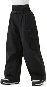 HIGH EXPERIENCE Snowboard Pants for Women Men Baggy Ski Pants Snow Loose Warm Insulated Winterproof Waterproof (Black, X-Large)