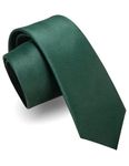 RBOCOTT 2.4“ Dark Green Skinny Tie Business Slim Wedding Necktie for Men(6cm)