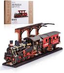 Rolife 3D Wooden Puzzle Steam Journey Model Kits for Adults to Build 3-d Wooden Jigsaw Puzzles Craft Kits for Adults Aesthetic Home Decor Gift TGS01