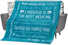 FILO Estilo Funny Healing Gifts for Someone Who is Sick, Get Well Blanket, After Surgery Gifts, Care Package for Sick Friend or Cancer Patients, Unique Fun Sarcastic Stress Relief Gift (Teal)