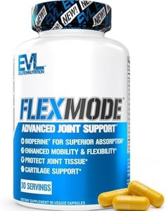 Evlution High Absorption Joint Support Supplement Nutrition FLEXMODE Joint Supplement with Advanced Joint Vitamins Including Glucosamine Chondroitin MSM Boswellia and Hyaluronic Acid - 30 Servings