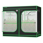 VIVOSUN P848 96"×48"×80" PRO Grow Tent, with Thick 1 inch Poles, Strengthened High Reflective Mylar Oxford Fabric, Extra Hanging Bars & High CFM Kit for Hydroponics Indoor Plant for AeroLight A200SE×4