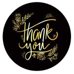 Clickedin Thank You Stickers for Small Business and Order Packaging Black 1.5 Inch 500 Pieces