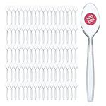300 Clear Plastic Spoons | Heavy Duty Plastic Silverware Spoons | Fancy Plastic Cutlery | Elegant Disposable Spoons Pack | Bulk Disposable Flatware | Plastic Utensils Set | Nice Disposable Silverware