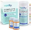 Varify 17in1 Complete Drinking Water Test Kit - 100 Strips + 2 Bacteria Tester Kits - Well, Tap, Home, City Water Testing Strip for Lead, Alkaline, Chlorine, Hardness, Iron, Fluoride, Copper & More