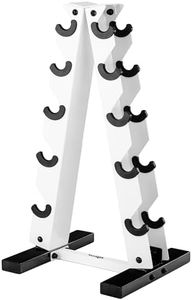 Metal A Frame Dumbbell Weight Rack 5 Tiers White