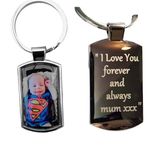 Personalised photo keyring with jewellery resin and engraved text, Father's day,morher's day,birthday,christmas,1st birthday,car keyring,door keychain,