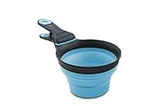 Popware Dexas 1 Cup for Pets Collapsible KlipScoop, Gray/Blue