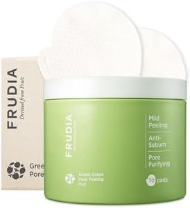 FRUDIA Pore Peeling Pad – 70 Pads, 5.7 fl oz | Vegan Exfoliating Toner Pads with 89% Green Grape Extract, Tannin Complex & Anti‑Sebum P | Gentle, pH‑Balanced Deep Pore Care for Sensitive Oily Skin