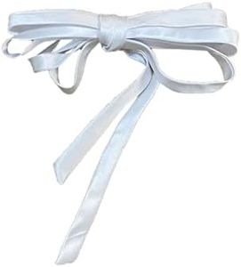 Ymacy Lace up Coloured Ribbons Tie Back for Wedding Bridal Gown Corset Satin Replacement Zipper or Buttons Adjustable 140'', White, One Size