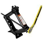 YAOBLUESEA Scissor Jack 1500 kg Trolley Jack for Passenger Cars SUV MPV Max 1.5 Tonnes Jack with Ratchet/Crank (Black 1.5T)