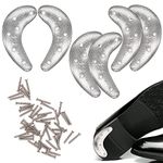 3 Pairs Metal Heel Plates Half Moon Heel Sole Heel Guard Repair Pads with Screw Nails Sole Repair Kit for Shoes and Boot