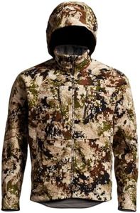 SITKA Men's Stratus Windstopper Water Repellent Ultra-Quiet Fleece Hunting Jacket with Removable Hood, Optifade Subalpine