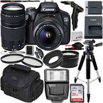 Canon EOS 4000D DSLR Camera with 18-55mm III & 75-300mm III Lens & Essential Accessory Bundle – Includes: SanDisk Ultra 32GB SDHC Memory Card + Wide Angle & Telephoto Lens Attachment + More