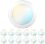 Sunco 12 Pack 5/6 Inch LED Disk Lights, Flush Mount Disc Recessed Ceiling Can Lighting, 1050 LM, Selectable CCT 3000K/4000K/5000K/6000K/6500K, Dimmable, 15W=75W, Damp Rated ETL