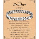 TEVOP Gifts for Brother, Brother Engraved Bracelet Brother Gifts from Sister Brother, Cuban Chain Bracelet for Men Boys, Presents for Brother Birthday Christmas Graduation