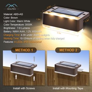 Solpex Solar Step Lights, 16-Pack Outdoor LED Pathway Lighting