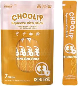 Choolip Squeeze Vita Stick Lickable Treats for Dogs & Cats. 7 Kidney Support Sticks with Essential multivitamins. Soft and Tasty Paste for All Life Stages, Supporting Kidney Health