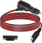 GELRHONR 6.5Ft SAE to Cigarette Lighter Plug with Switch, 12V 24V Lighter Male to SAE 2 Pin Quick Release Adapter Extension Cable with 15A Fuse for, Motorcycles,RV