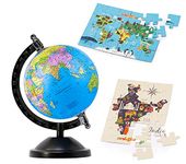 zest 4 toyz Globe For Kids STEM STEAM Educational World Globe Black Base With 2 Pcs of Puzzle Map For Kids For Kids/Political Globe/Office Globe/Globes for Students