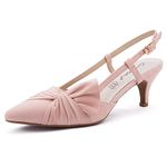 Greatonu Women's Pointed Toe Slingback Dress Court Shoes, Pink Bowtie - 8 UK