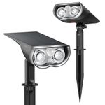 Linkind Solar Outdoor Motion Sensor Lights, IP65 Waterproof Solar Powered Security Lights, Solar LED Pathway for Garden Driveway Fence, 6500k Cold White, 2 Pack