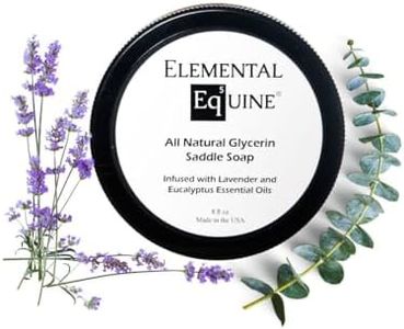 Elemental Equine All Natural Glycerin Saddle Soap 8oz Infused with Lavender and Eucalyptus Essential Oils