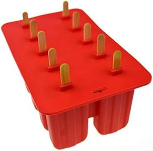Popsicle Mold Food Grade Silicone Molds 4/10 Cavity Homemade Kitchen Popsicle Mold BPA Free Frozen Ice Pop Cream Maker (10 Cavity, Red)