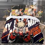 Xinchangda MHA 3PCS Bedding Sets Anime Bakugo Katsuki/Todoroki Shouto Single/Double/King Comforter Set, 2 Pillowcases and 1 Duvet Cover